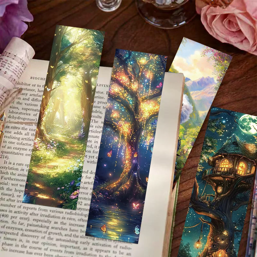 30pcs misty forest bookmarks floral painting bookmark magnetic bookmark bookmark page holder animal bookmark wooden bookmark bookmarks stationery supplies bookmark holder acrylic bookmark paper bookmark retro flower bookmark fantasy decoration student reading books page marking office supplies diy page marking bookmarks