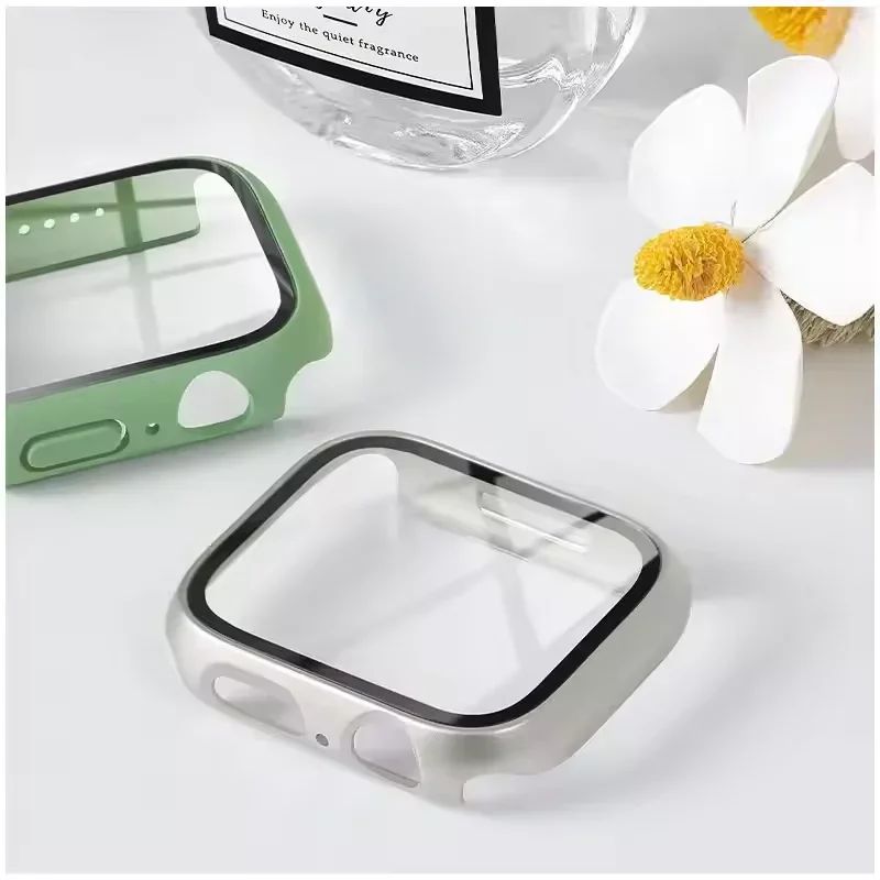 Matte Tempered Glass Screen Protector Case with Hard PC Bumper