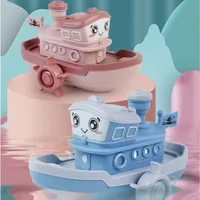 New Baby Bath Toys Cute Cartoon Ship Boat Clockwork Toy Wind Up Toy Kids Water Swimming Beach Game for Children Gifts Boys Toys 1