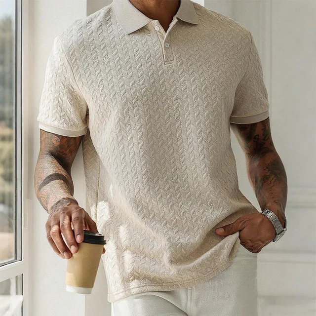 Polo d'été à manches courtes pour hommes, Streetwear, hauts de couleur unie, marque respirante 1