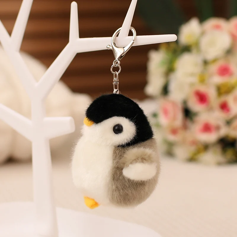 Soporte Para Dijes De Pingüino Pequeño Tallado En Madera Para Collar, Llavero Para Llaves De