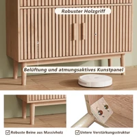 Anajqaqia Шкафы для гостиной, сервант, комод, с 2 дверцами и 2 ящиками для хранения, цвет дерева, 100×35×80 см — изображение 5