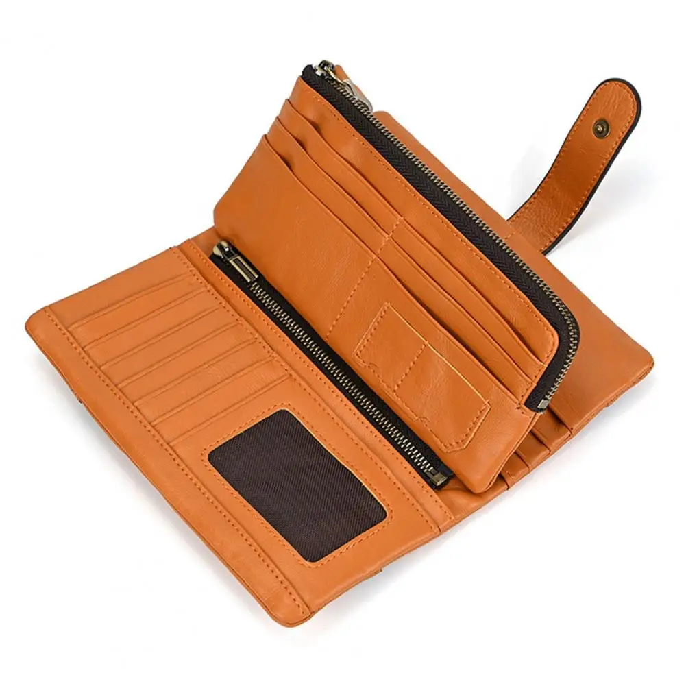 Snap Design Wallet Retro Father's Wallet with Rfid Waterproof Organizer Multiple Card Slots for Men Faux Leather