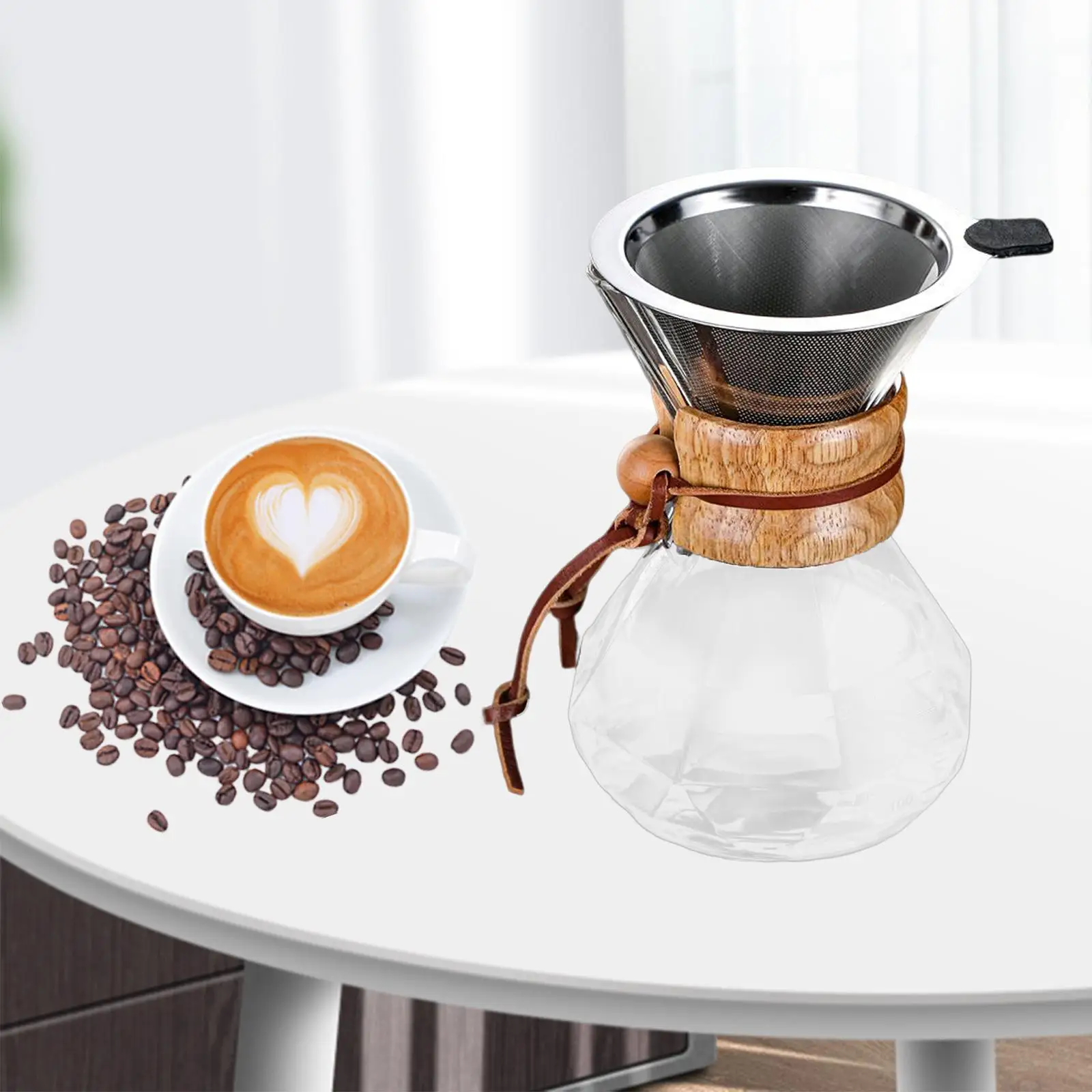 Coffee Maker, Hot Drip Brewer Coffee Sharing Pot High Borosilicate Cafe Reusable