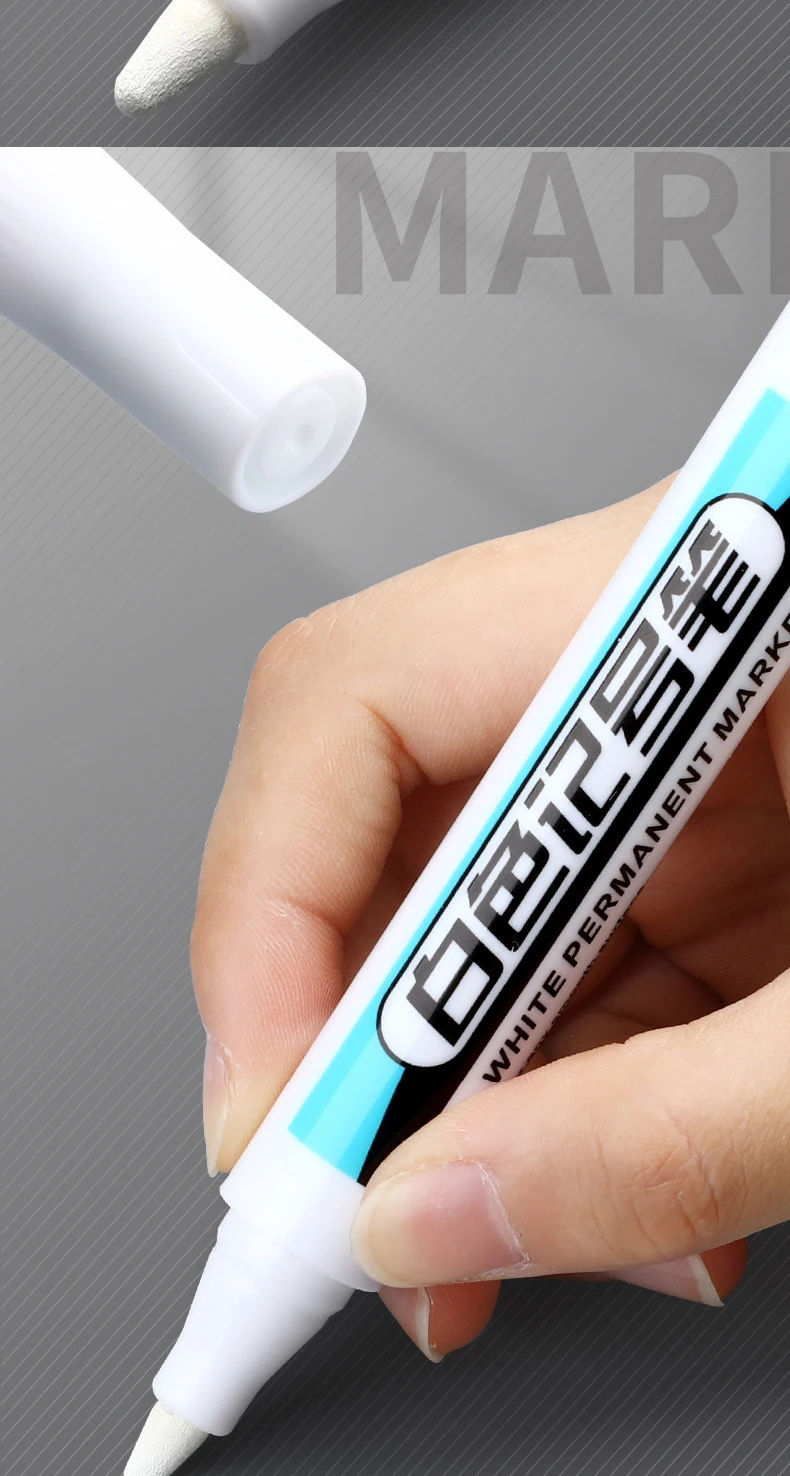 3 stücke weißer Marker ölig wasserdicht nicht verblassen, Werbung Gruß karte Reifen Glas Text marker Stift kann nicht gelöscht werden – Detail 7