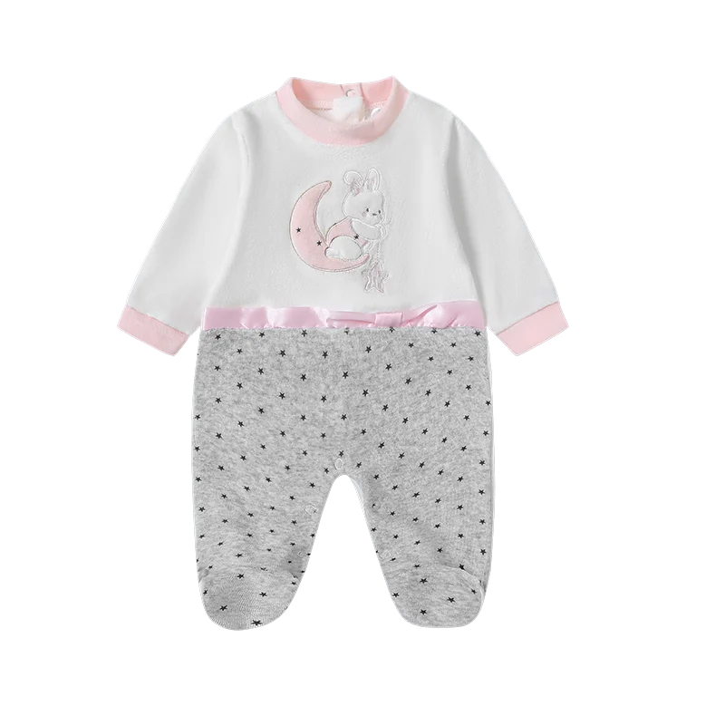 Autumn New High Quality Velvet New Born Baby Romper Girl Casual Lovable Footies Jumpsuit Rompers Baby Girl Clothing 0-12m