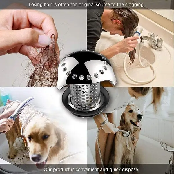 Bath Tub Stainless Steel Drain Protector Bathroom Hair Stopper Silicone Strainer sink filter sink strainer floor drain filter hair drain catcher kitchen sink strainer shower drain filter
