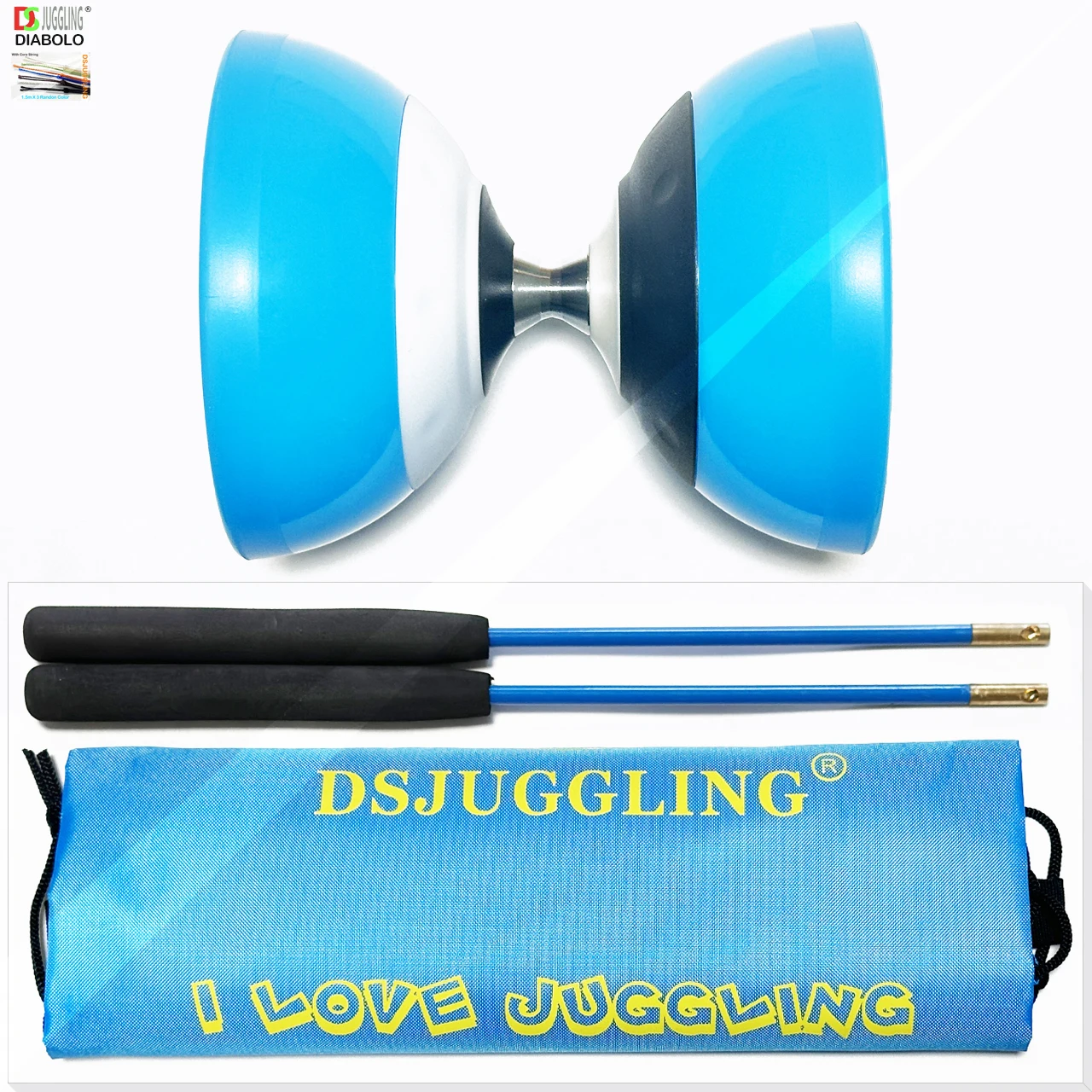 Diabolo Toy YOYO 3 Or 5 Bearing Set Packing Sticks Strings Bag 3 Size 6 Colors