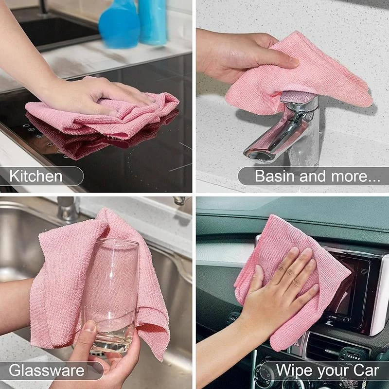 Ultra-Fine Fiber Absorbent Cleaning Cloth – 20-Pack, Reusable, Non-Stick Oil for Kitchen, Bedroom, Bathroom & Glass