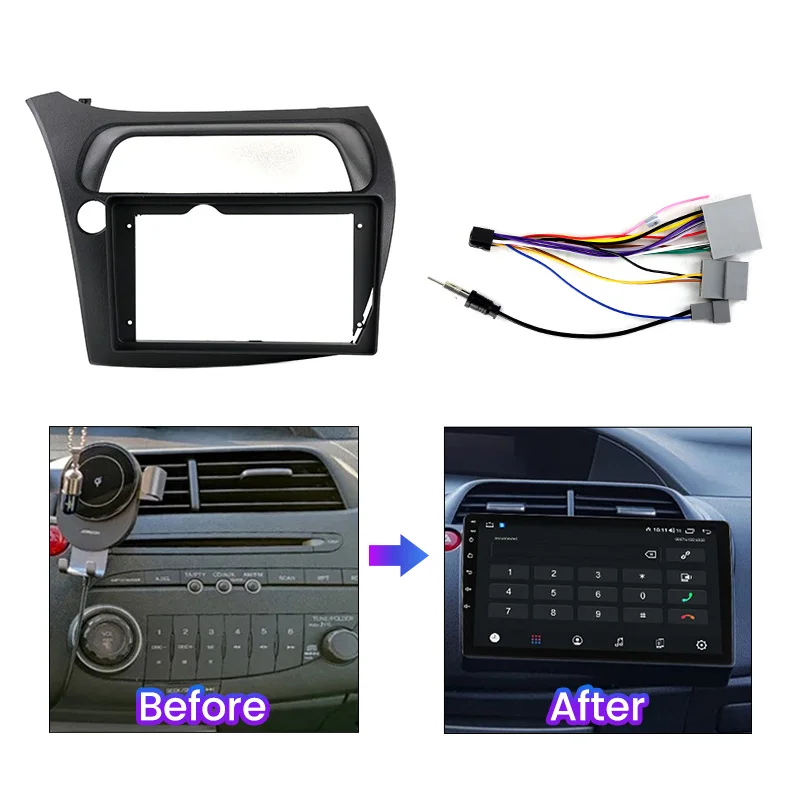 ڵ  Ƽ̵ ÷̾ Fascia  ŰƮ, Honda Civic 2006-2011(LHD)  ̽ г , ġ Ʈ 