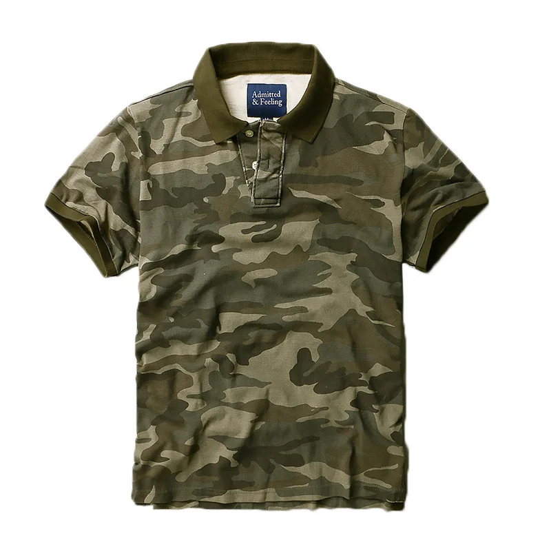 SummerMensShortSleeveCamouflagePoloShirtLooseShortSleeve