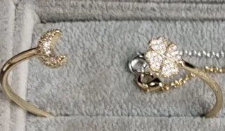 DOREMI Custom Initial Letter Birthstone Coloful Zircon Letter Cuff Bangle Women Custom Moon Star Heart Charm Bangle Gift Jewelry