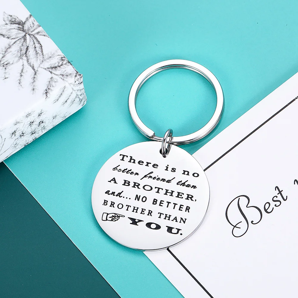 BEKECH Brother Keychain Brother Gifts from Sister Brother Thank You for Being My Brother Key Chain Brother BFF Jewelry Friendship Gifts for Best Friend Brother to Brother Gifts