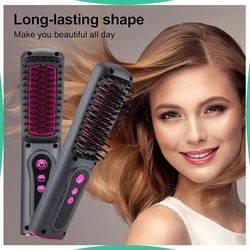 Hair Straightening Comb Wireless Electric Heating Multifunctional Negative Ion Not Hurt Long-lasting Styling Types Hair