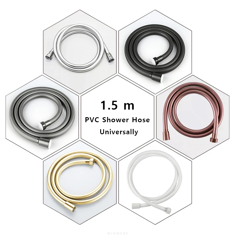 สายฝักบัว PVC หัวฝักบัวแบบใช้มือถือป้องกันการระเบิดท่อยืดหยุ่น G1/2 Universal ก๊อกน้ําห้องน้ําหลอด Extensible Garden ท่อ 1