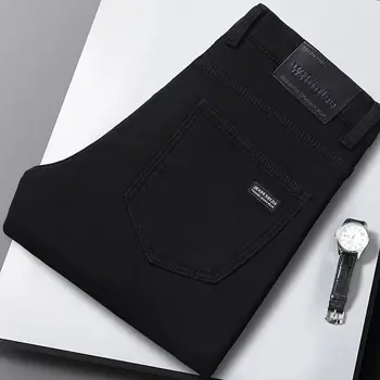 Wthinlee New Business Men's Jeans Casual Straight Stretch Fashion Classic Blue Black Work Denim Trousers Male Brand Clothing 1