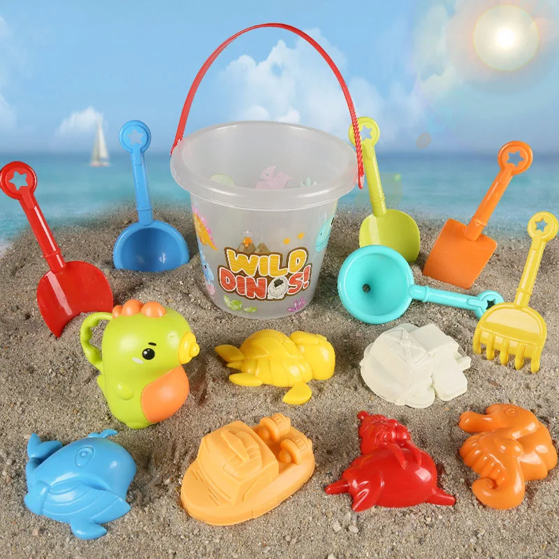 14/18PCS Children Toys Summer Beach Game Sand Bucket Shovel Silicone Sandbox Cube Accessories Bag Outdoor Water Toys for Kids 2