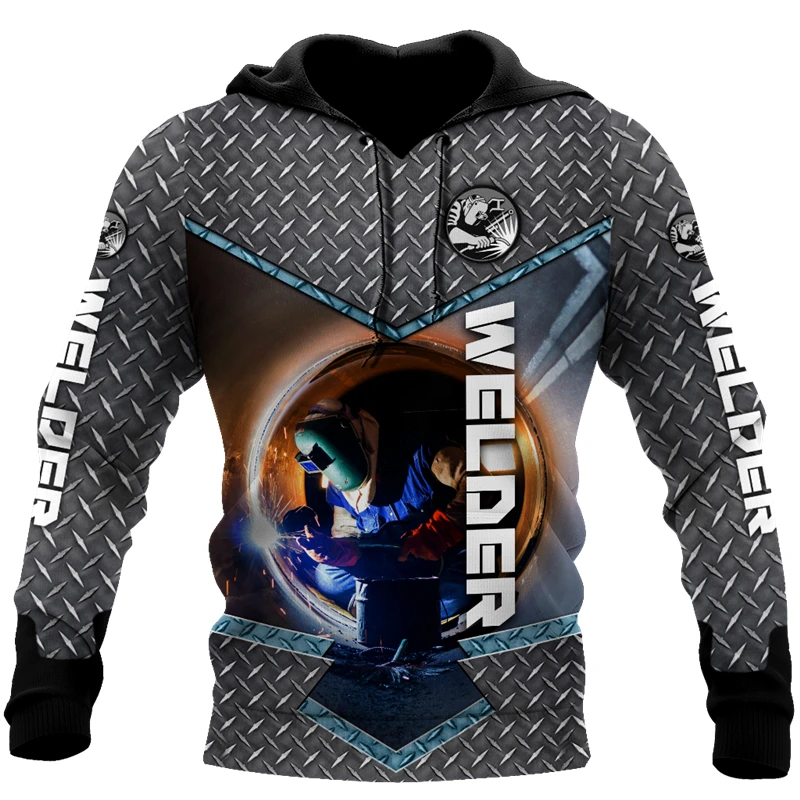 Männer Hoodie elektrische Schweißer Muster Frauen Sweatshirts 3D-Druck Mode Herbst Harajuku Unisex lässigen Trainings anzug