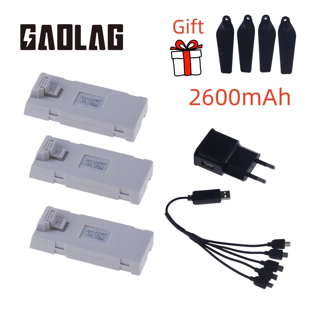 Sb72a46bce37c4bdab1e76e69212fee0f8 3.7V 2600mAh RC Drone Battery Stable UAV Battery for E88 E88PRO E88MAX E525 E99 E99PRO P1 P5PRO K3 S1 P8 with charger