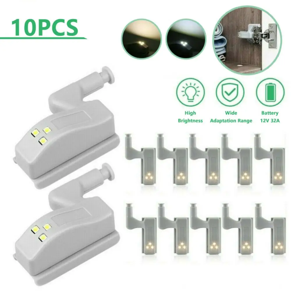 

Under Cabinet Light Inner Hinge Lamp Closet Light Lighting for Wardrobe Cupboard LED Night Light with free Battery