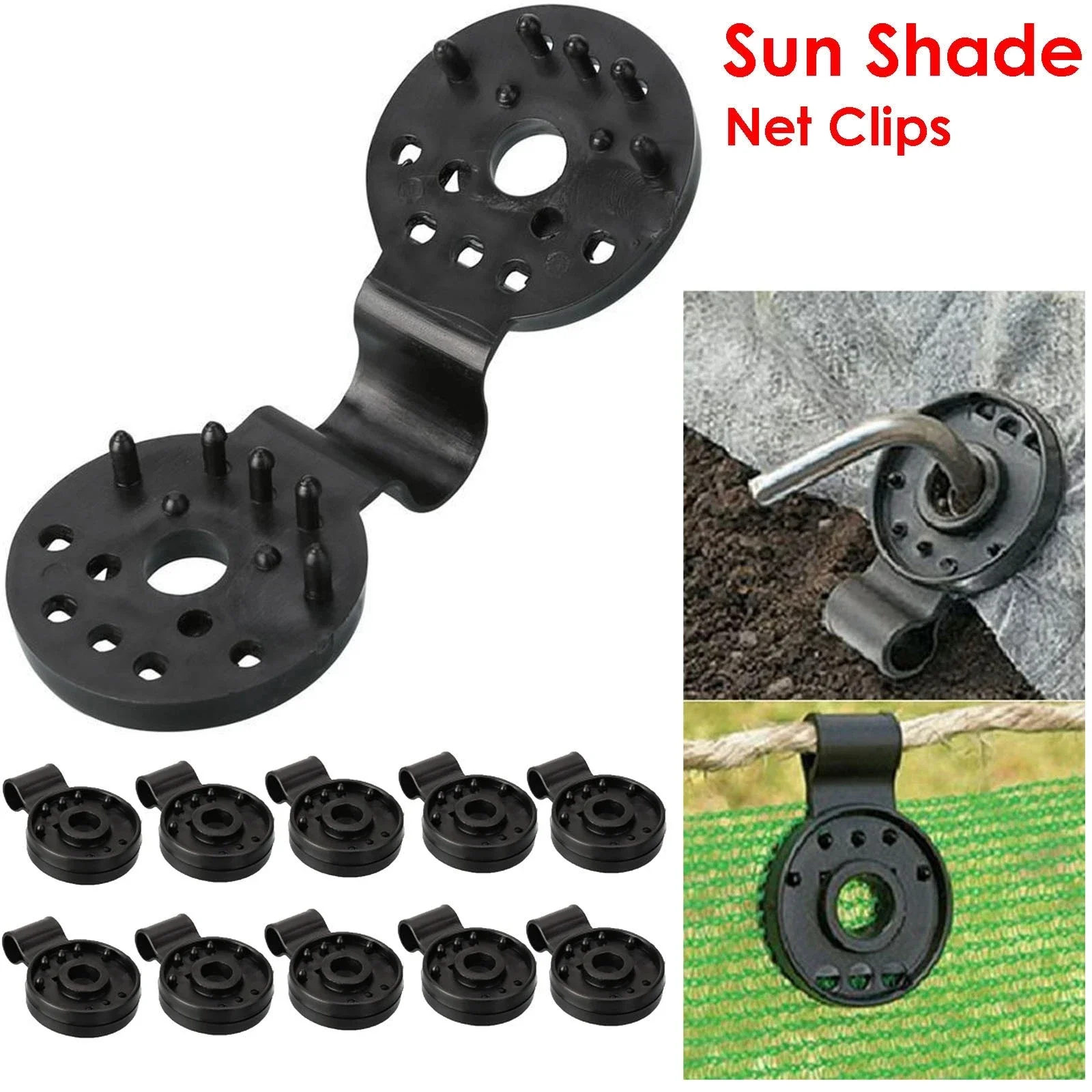 Sun Shade Net Clip 5-100pcs Garden Tools Greenhouse Shade Cloth Fix Clamp Plastic Grommet Fence Netting Installation Hooks tent clips plastic clips tent hooks