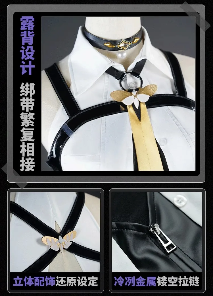 Zenless Zone Zero Evelyn Chevalier Cosplay Kostüm Wig Uniform Jacke Headwear Ohrringe Frauen Mädchen Halloween Rolle Spielen Requisiten Cos 421