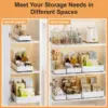3pcs/set Pull out Cabinet Organizer 21" Deep Heavy Duty  Slide out Drawers for Kitchen Cabinets with Adhesive 1 Pack Adjustable 3