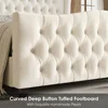 Queen Size 54.3” Tall Platform Bed Frame with Deep Button Tufted Wingback Headboard and Footboard,  ZL 4