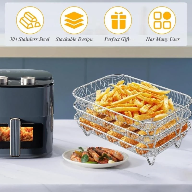 Grill Steaming Rack Rack Stainless Steel Air Fryers Accessories Air Fryers Multilayers Racks for X7XA