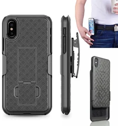 Universal Sport Waist Belt Clip Holster with Kickstand and Back Cover Holder - iPhone 15 Plus