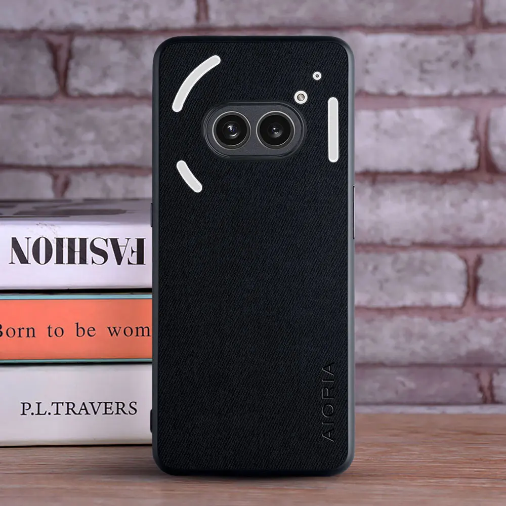 Luxury Textile Leather Skin Soft TPU Hard Phone Cover Case