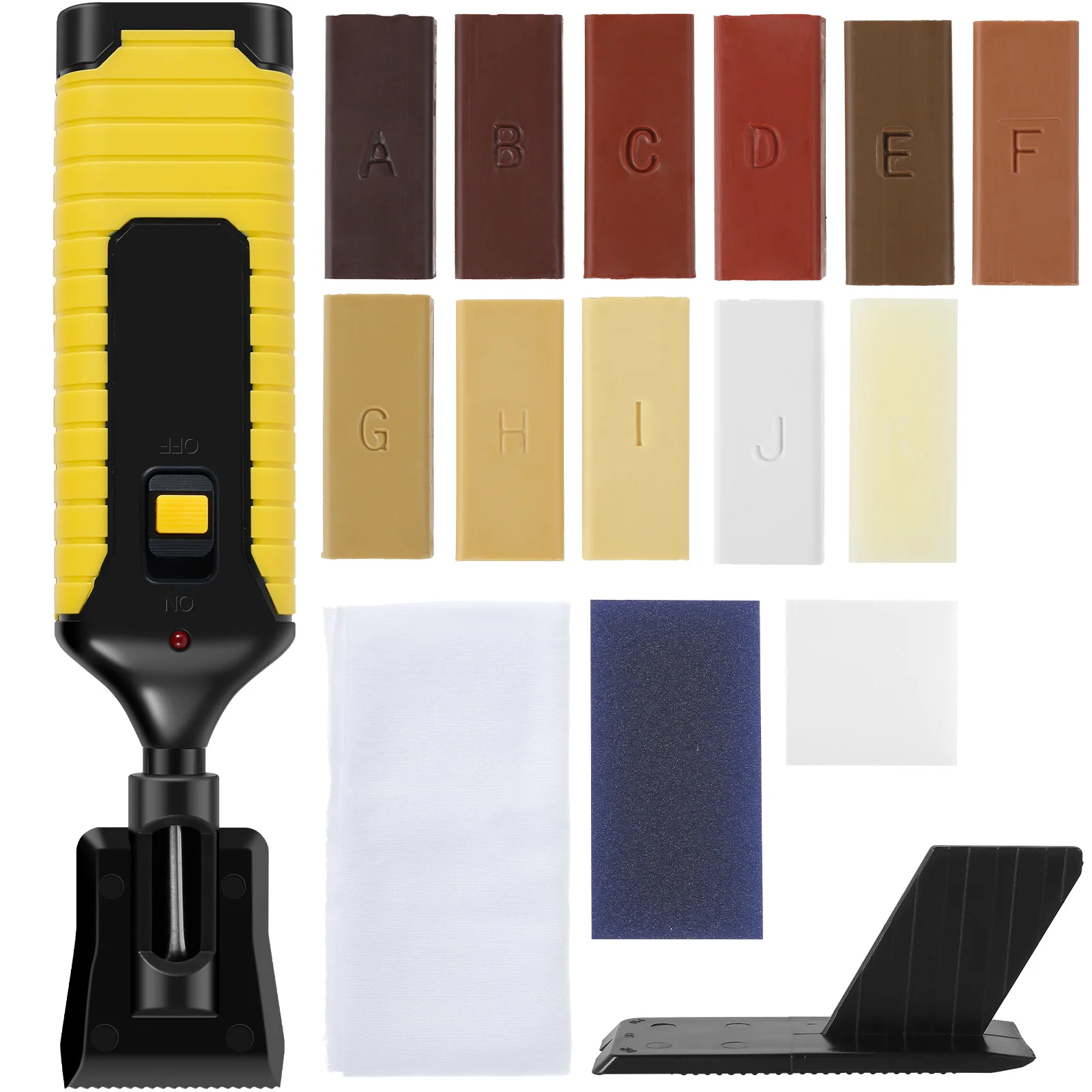

Floor Repair Kit DIY Manual Furniture Cracks Repair Kit Professional Portable Scratch Repair Tool Kit with 11x Wax Block for