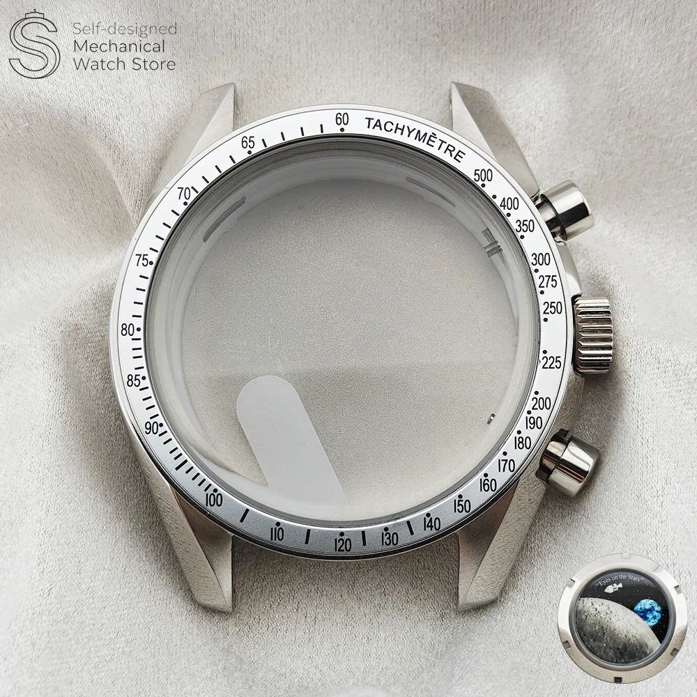 Elegant Moon Phase Chronograph Watch - 39.7MM, Stainless Steel, 20MM Strap-Compatible
