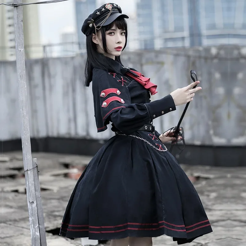 Ufficiale militare ~ Cool Lolita JK Uniform Skirt and Shirt Set di YLF