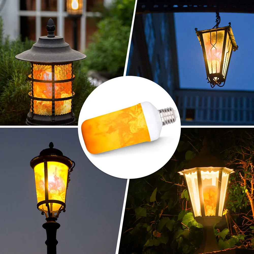 LED E27 불꽃 전구, E14 램프, 옥수수 전구, 깜박이는 LED 조명, 동적 불꽃 효과, 가정 분위기 조명용, 5W, 9W110V-220v