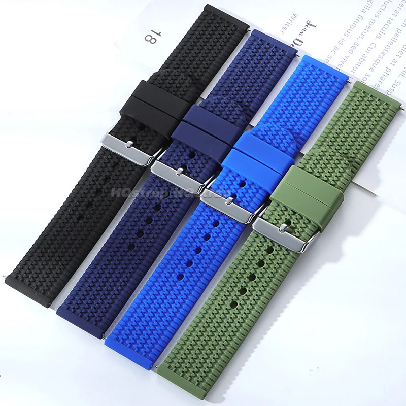 Silicone Sport Watch Band - Soft Rubber Strap with Quick Release