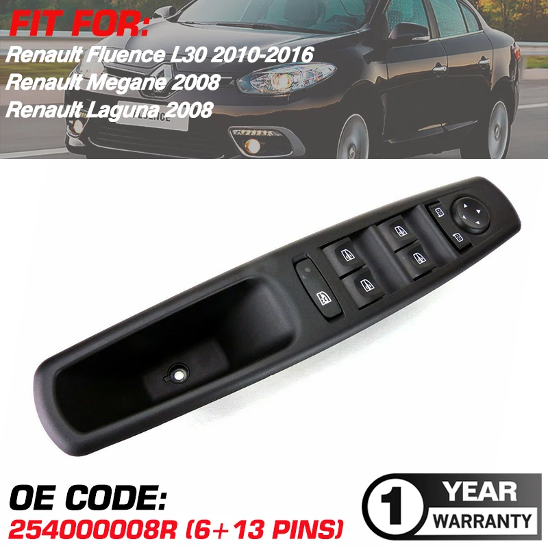 Electric Power Car Window Master Switch 254000008R For Renault Fluence L30 2010-2016 Renault Megane Laguna 2008 254000014R