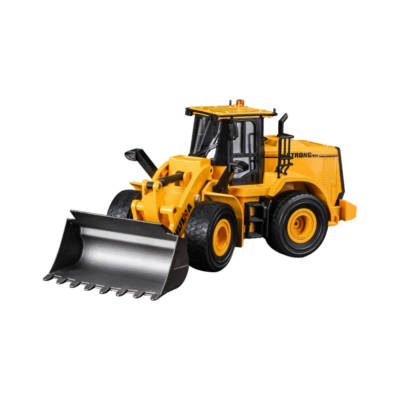 Huina 662 RC Bulldozer Truck 11CH Alloy Bucket Truck 2.4Ghz Remote Controlled Car Engineering Loading  Car Toy Gift For Boys 4