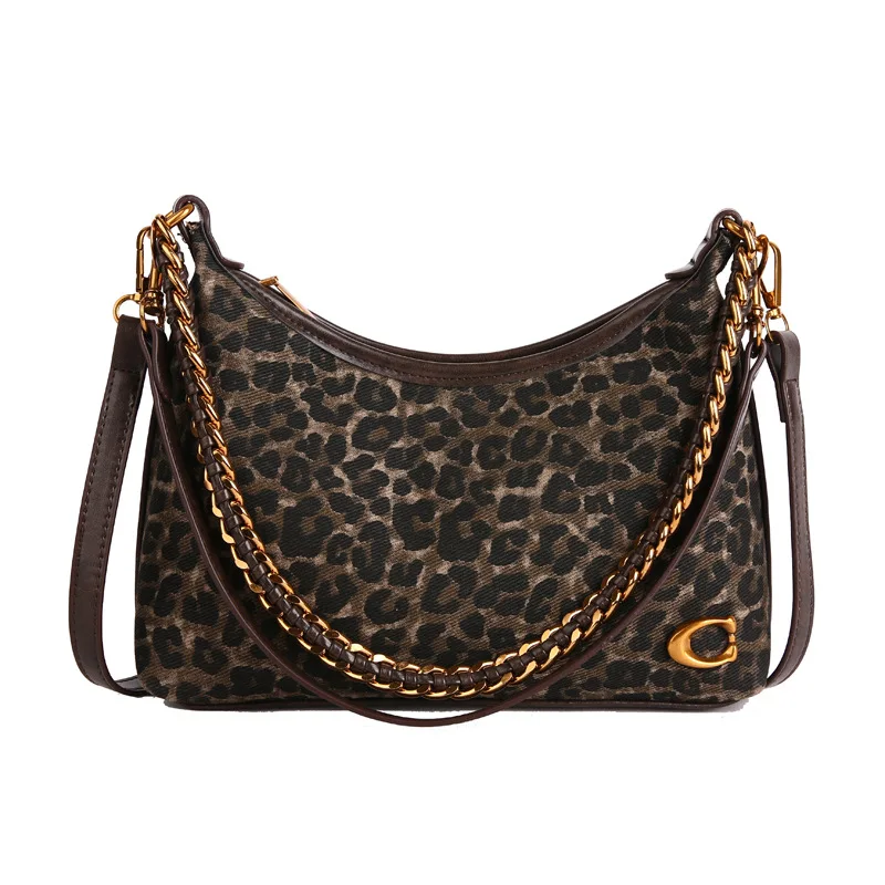 Trendy Leopard Print One Shoulder Underarm Bag Autumn Winter New Style Elegant Women's Handbag Fashion Simple Crossbody Bag