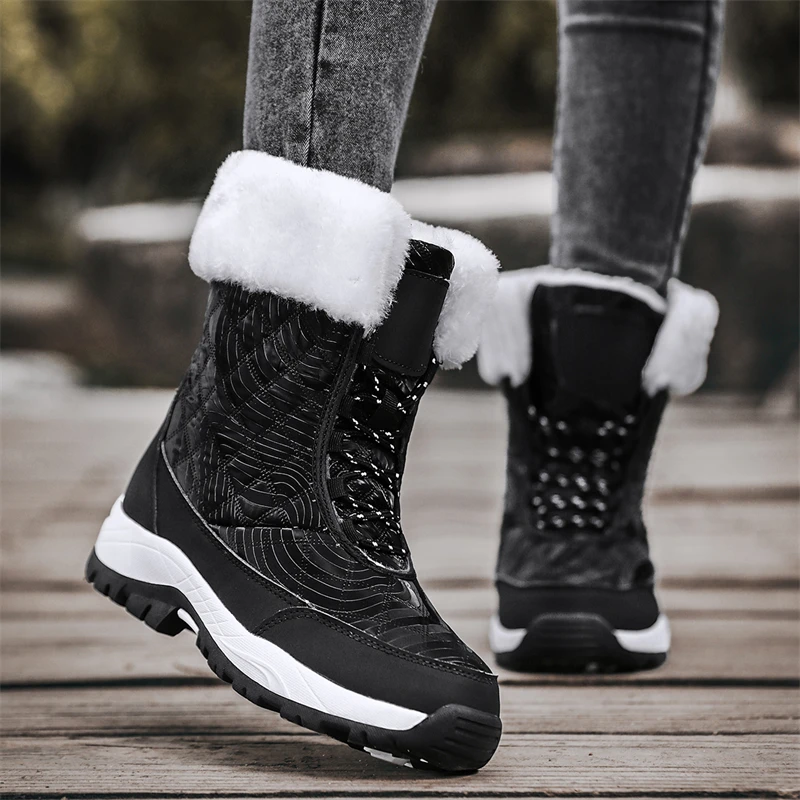 Snow Boots with High Sleeves Waterproof and Anti Slip and Plush Women's Shoes for Free Shipping Very Warm Women's Winter Boots