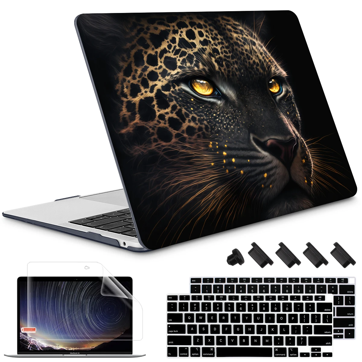 Panther print hard case for MacBook 2025 M4 2022 M2 Air Pro13