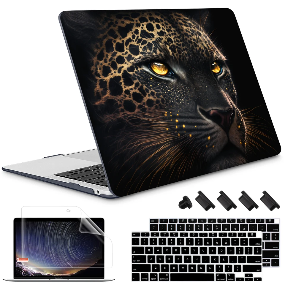 Panther print hard case for MacBook 2025 M4 2022 M2 Air Pro13