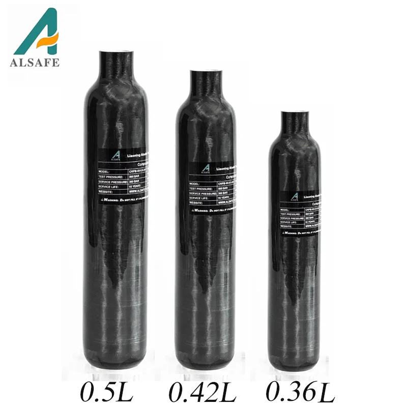 ALSAFE 4500PSI 300Bar 30MPA 0.36L 0.42L 0.5L баллон из углеродного волокна HPA баллон для подводного плавания M18 * 1,5