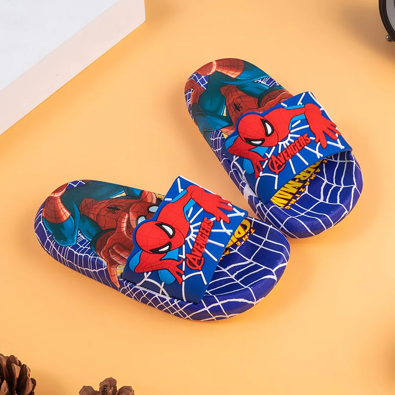 Cartoon Spider Man Children Slippers Summer Boys Indoor Thick Bottom Bath Soft Anti-skid Sandals Slippers Kids Cartoon Boy Gift