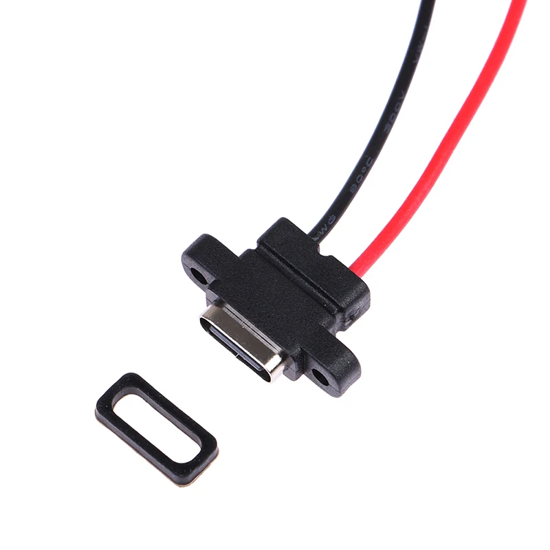 2개 USB 3.1 커넥터 타입-C 2핀 SMD SMT 용접 와이어 여성용 방수 소켓 고속 충전 포트