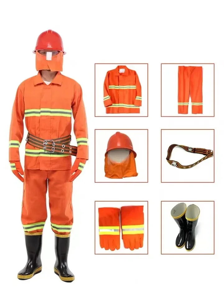 6Pcs High Quality 97 Fire Fighting Suit Fire Fighting Five Piece Combat Suit 02 Bunker Gear