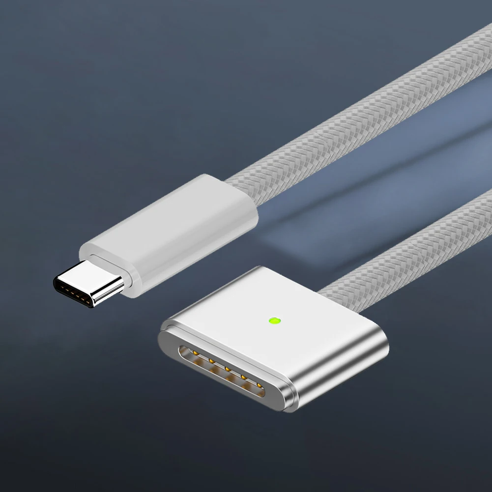 2M Fast Charging Cable Max Power PD140W Type C Male To Magsafe 3 Charging Converter with LED