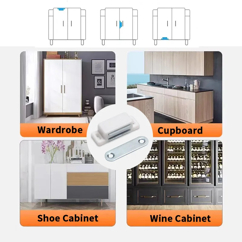 Cabinet door magnetic lock Suitable for cabinet doors shoe cabinet doors wardrobe wall mounted magnetic lock magnetic cabinet catches magnetic cabinet latches