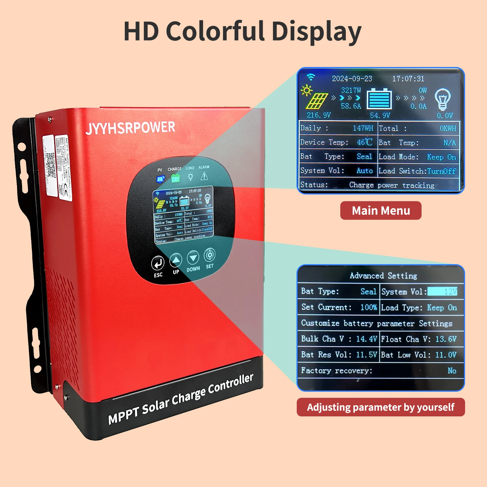 40A 60A 80A 100A 120A MPPT Solar-Laderegler 230VDC 12-96V Solar-Batterieladeregler mit integriertem WIFI aus der EU – Detail 6