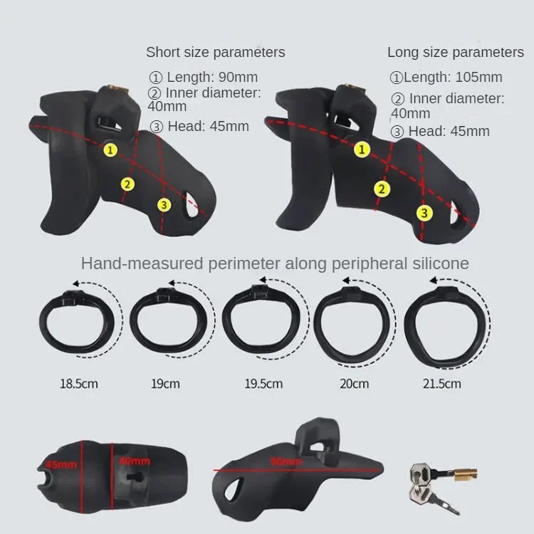 Male Cock Lock Silicone Chastity Cage With 5 Penis Rings Sex Toys For Sissy Men Femboy Stretcher BDSM Gay Er penis chastity cage chastity lock sex toy chastity cage accessory